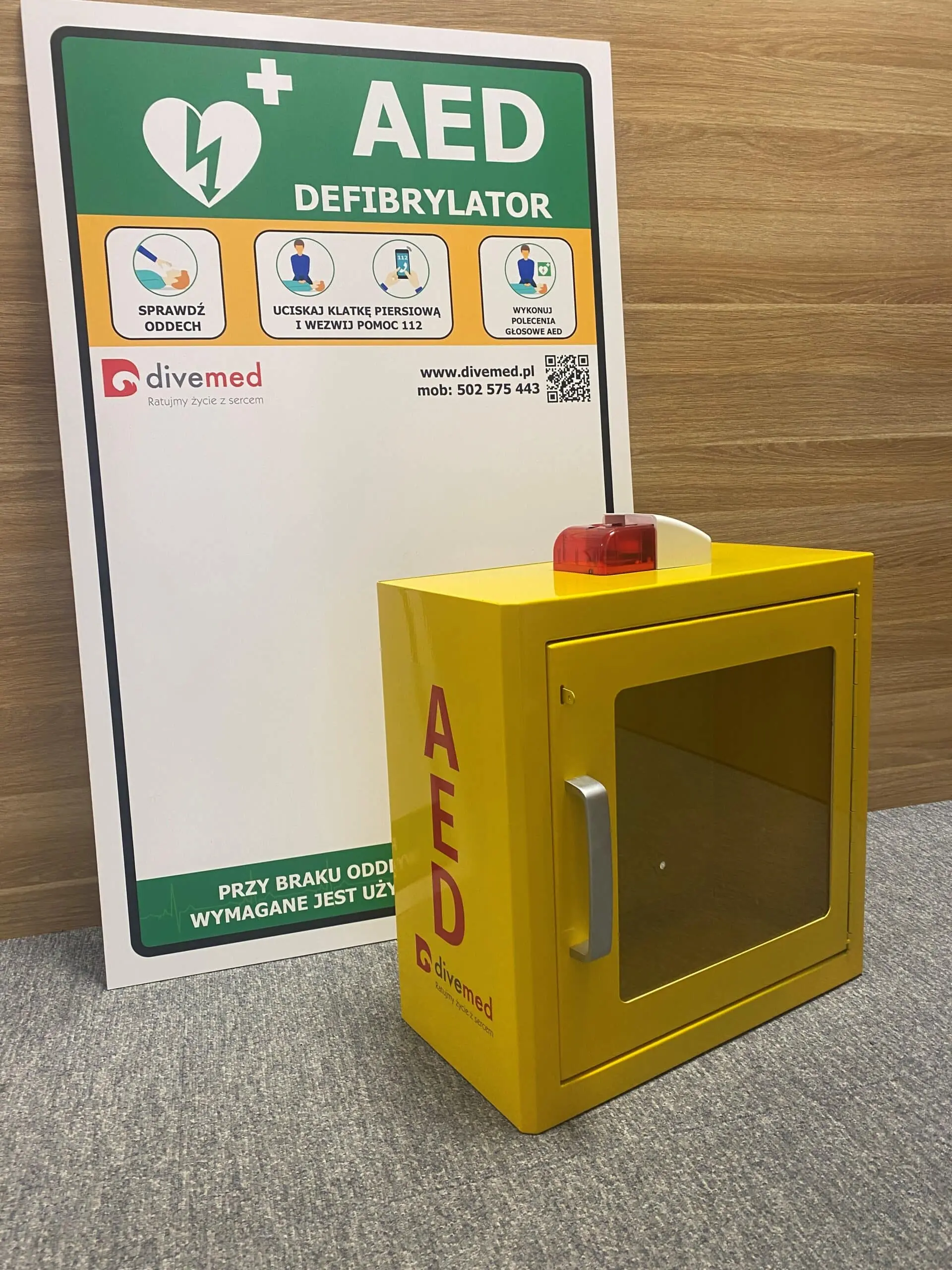 Szafka wewnętrzna metalowa z alarmem dźw-św.